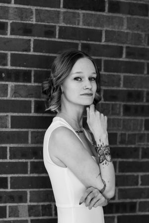 Black and white graduation photo at Columbia College, capturing a timeless and sophisticated moment of academic achievement.