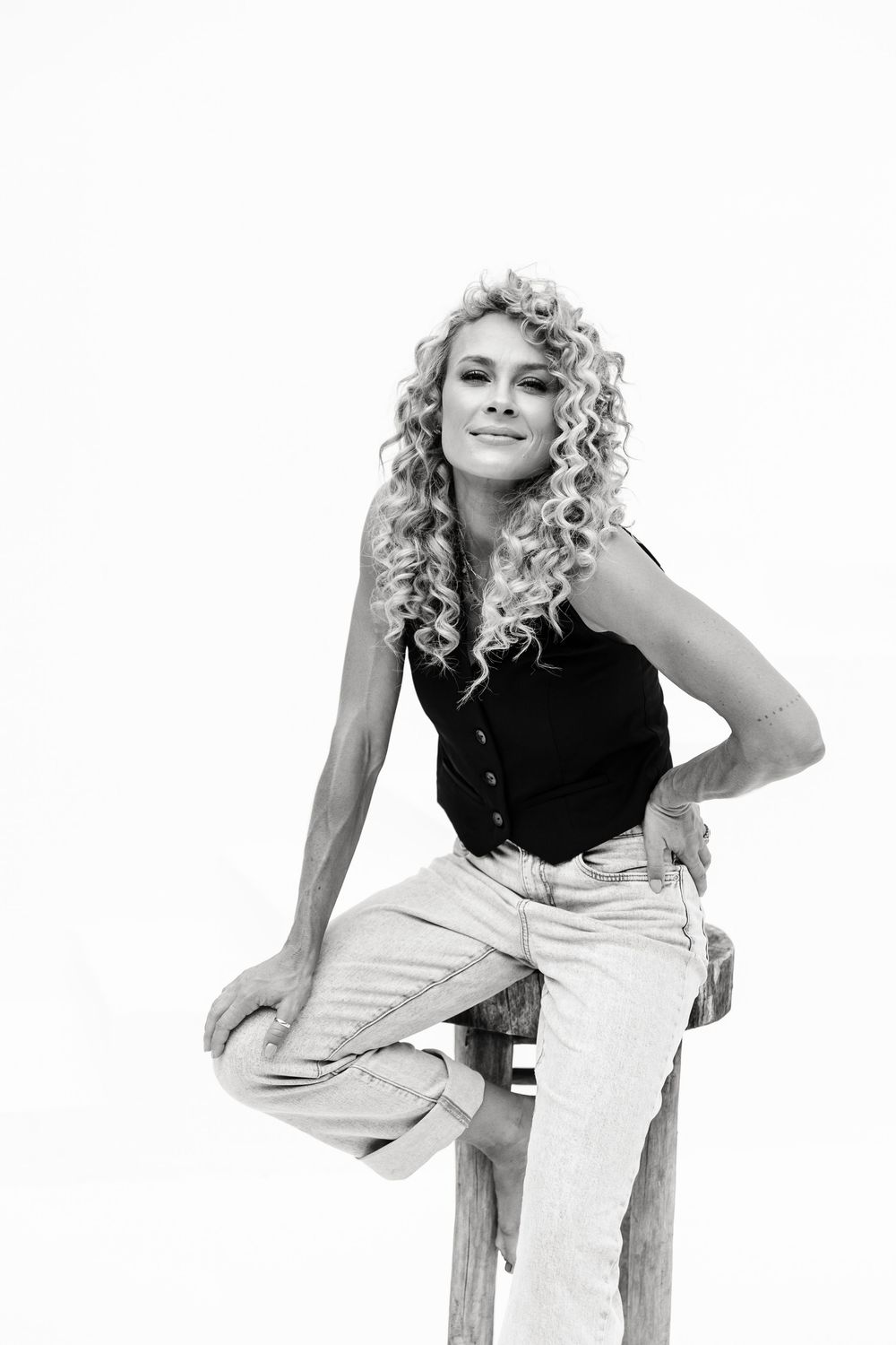 Model in black and white