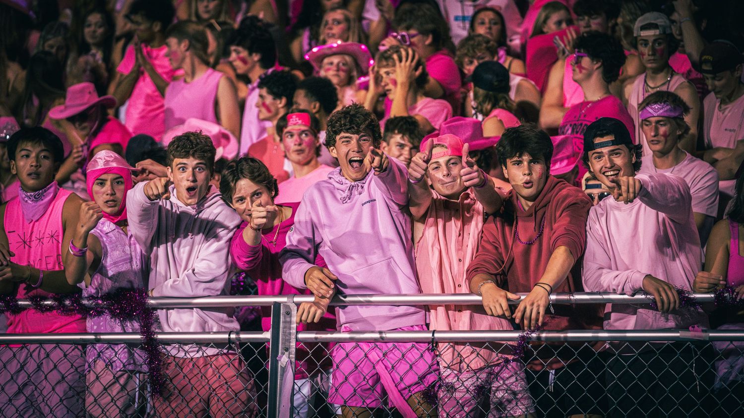 Student section crowd at a highschool game