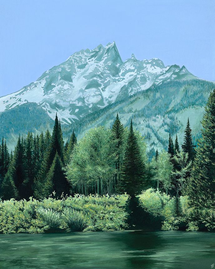 Oil painting: grand teton