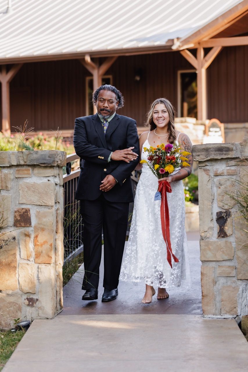 Bride walking down aisle at Snohomish wedding venue