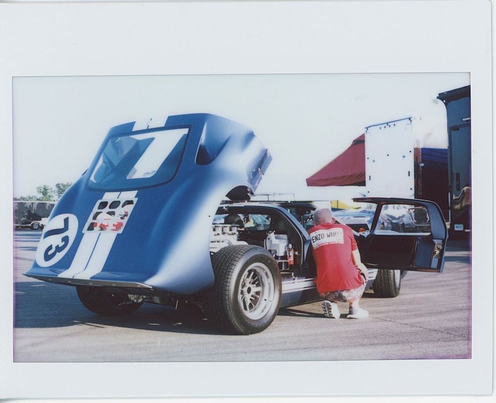 GT40 "Enzo Who?" License Plate. Shot on instax wide at PVGP historics during the GT40 reunion.