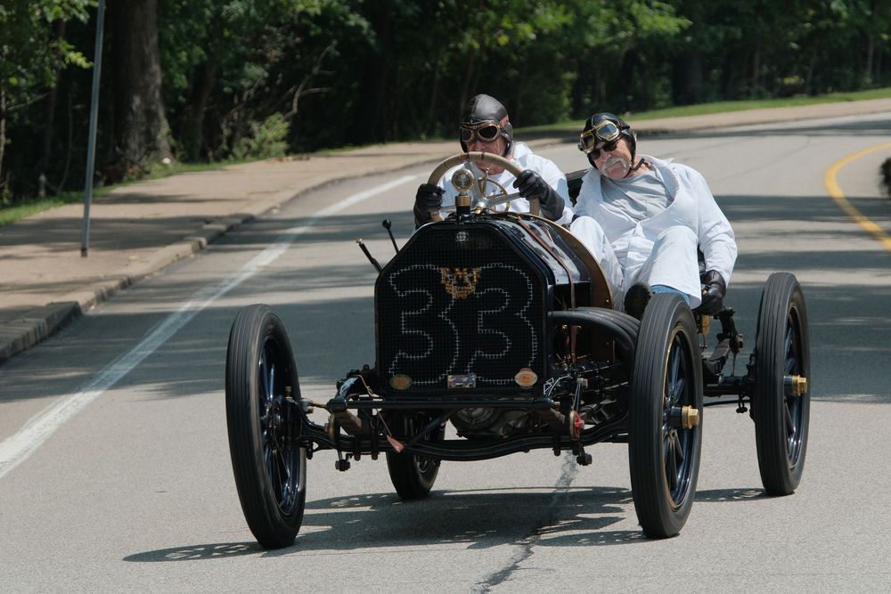 Ragtime Racers driving through Pittsburgh's Schenley Park