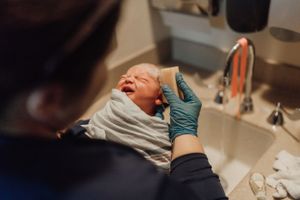 fresh 48, new baby, just born, birth, firsts, hospital photoshoot