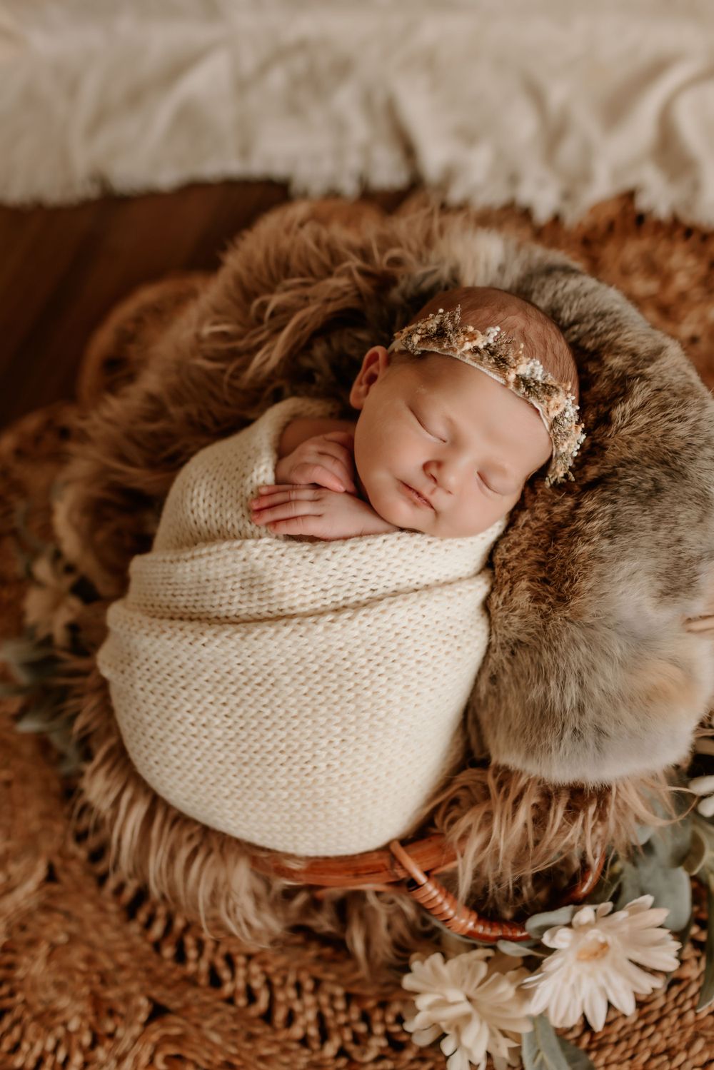 Newborn swaddled during in-home session in Sherrills Ford NC