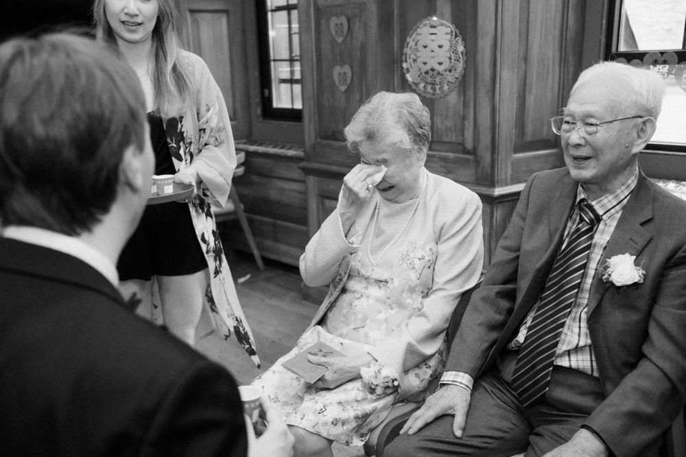 Cultural tea ceremony in traditional attire during Tiffany and Sam’s Toronto wedding.