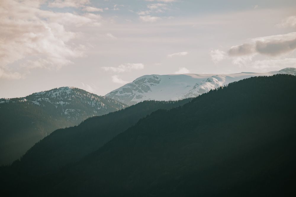 Beautiful photographer of Comox Valley Glacier from Comox Lake Bluffs views in the background