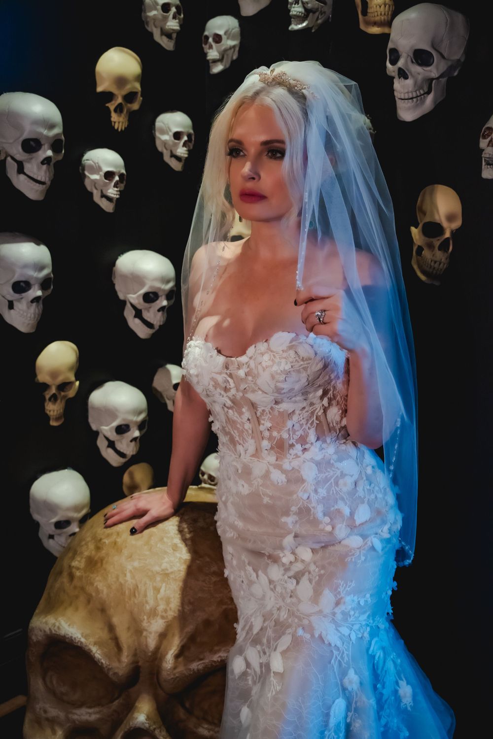 Gothic bride meets rock 'n roll vibes in this epic Halloween Las Vegas elopement. Bold, moody, and unforgettable.