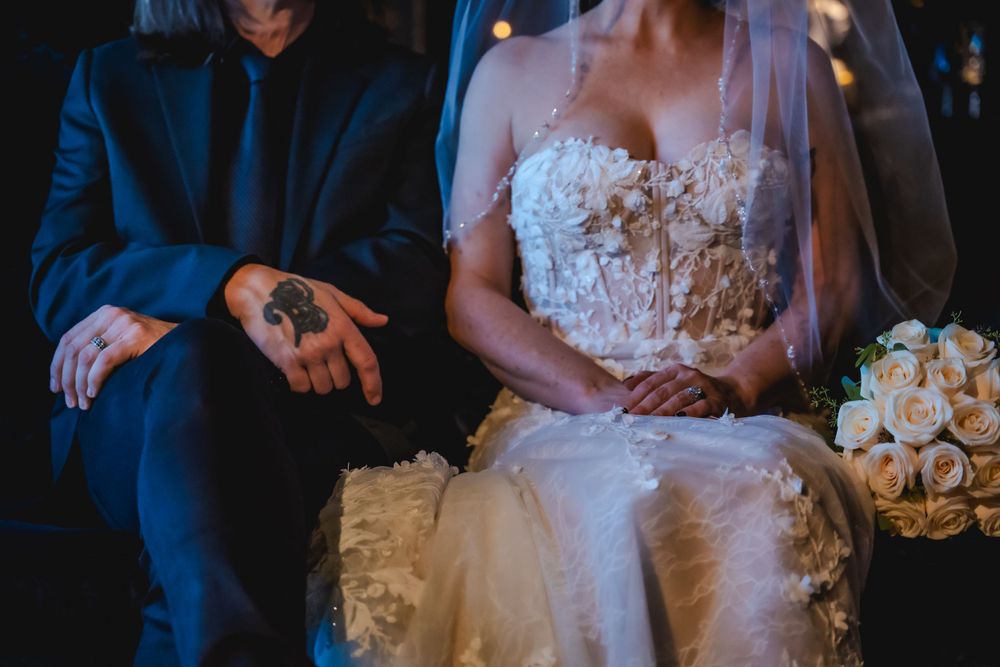 Gothic bride meets rock 'n roll vibes in this epic Halloween Las Vegas elopement. Bold, moody, and unforgettable.