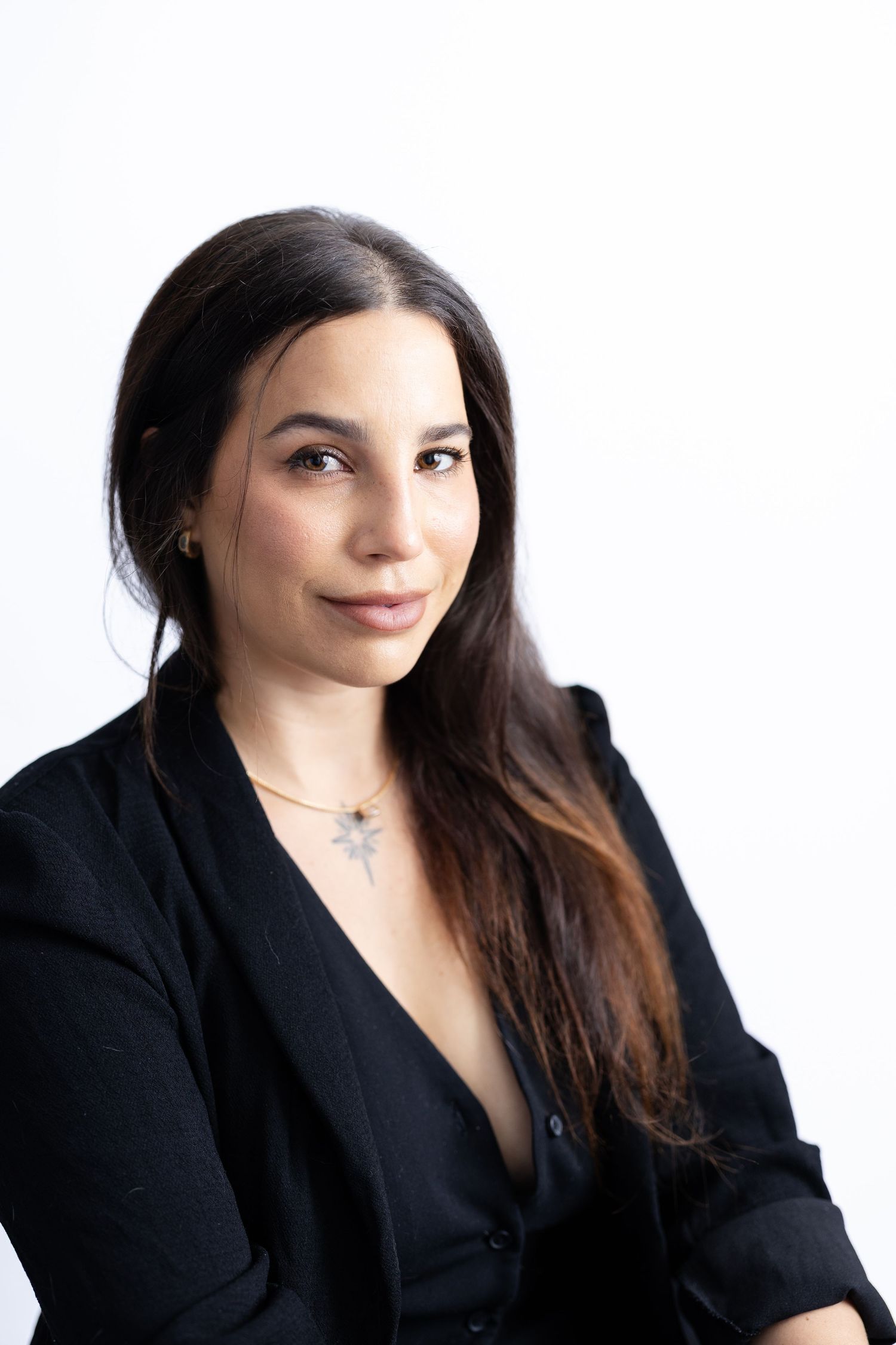 Modern headshot of creative professional during branding session