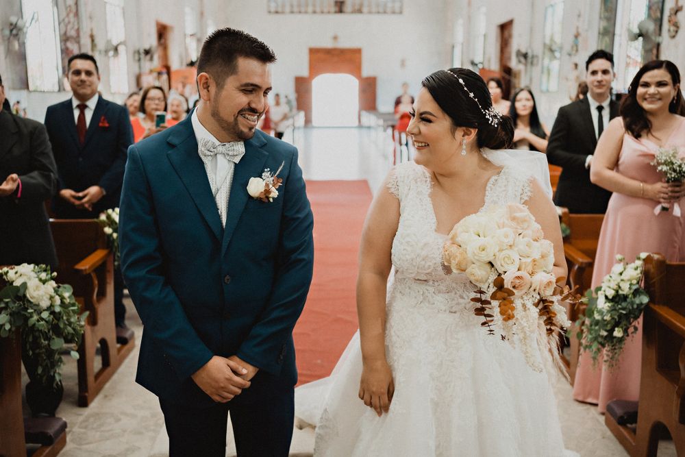 Joyful gaze of the newlyweds, radiating happiness after exchanging vows and becoming husband and wife