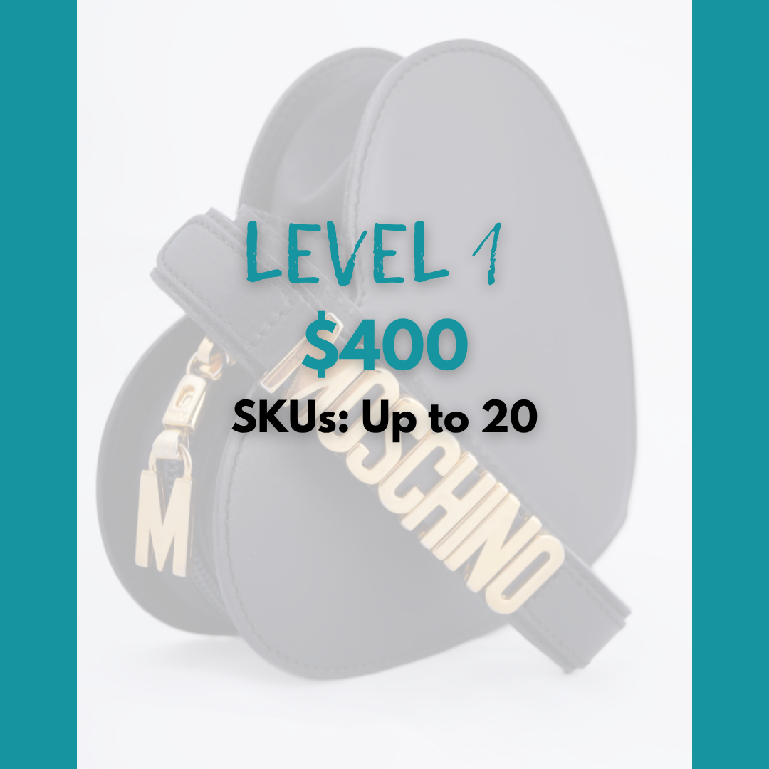 Level 1  product photography Pricing - $400