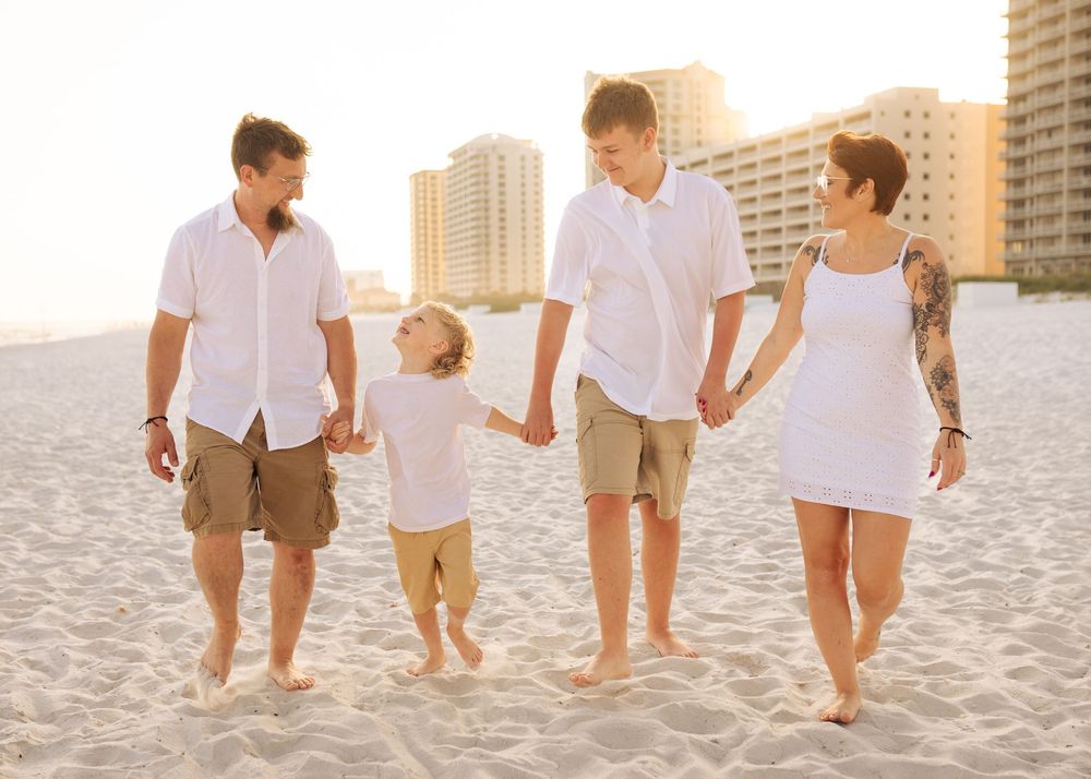 Family photos at Navarre Beach