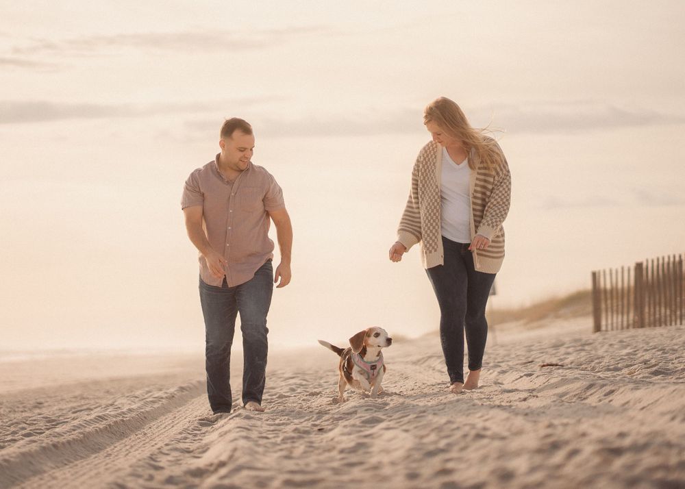 Dog end of life couple photoshoot at Pensacola Beach