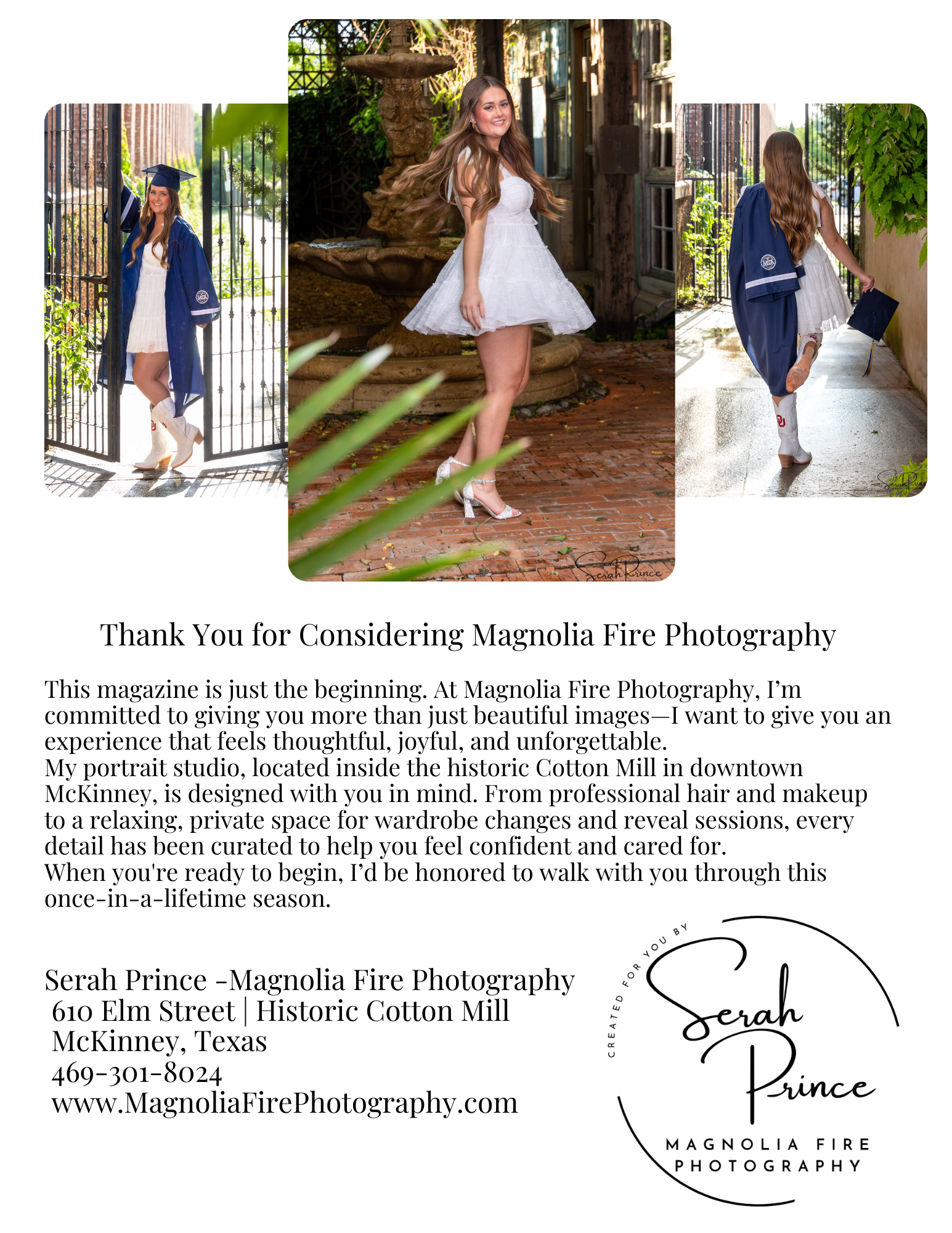 A colorful photography studio advertisement banner with rainbow swirls and text about luxury family photo sessions.