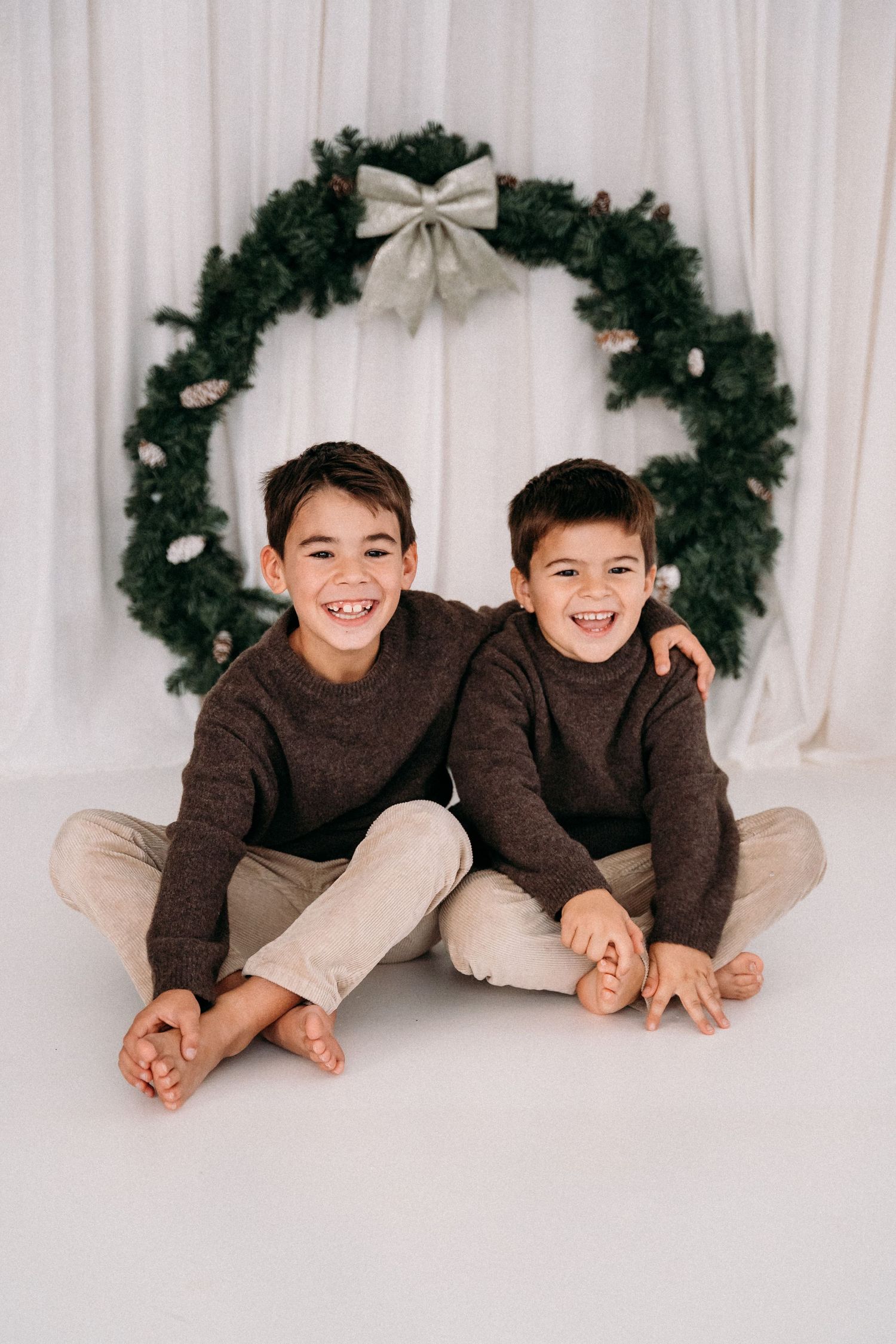 Kerstfoto's voor op de kerstkaart, fotostudio in Edegem