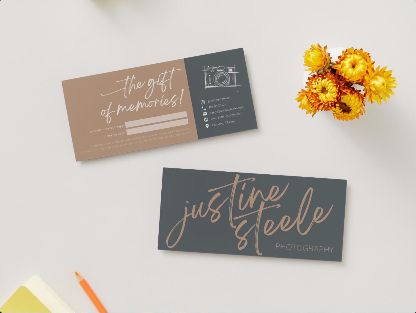 Photographer gift certificate.