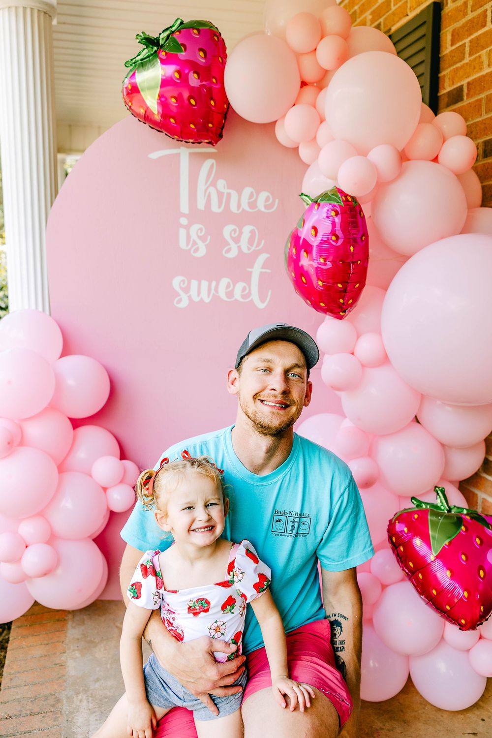 Event photography of a Dad & daughter at a birthday session located in Clover, SC.