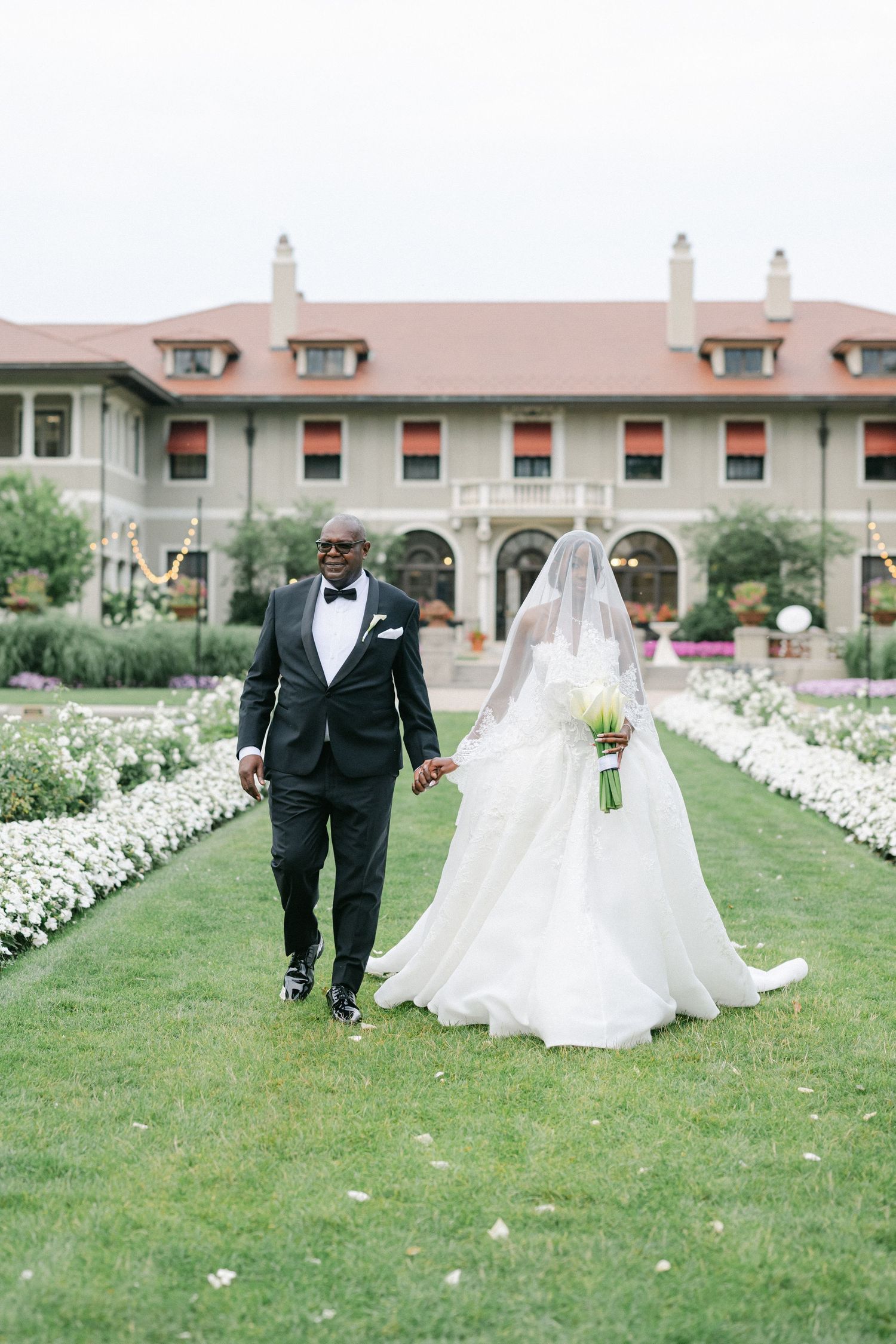 The Armour House Wedding in Lake Forest, IL - Ceremony Bride and Father Processional