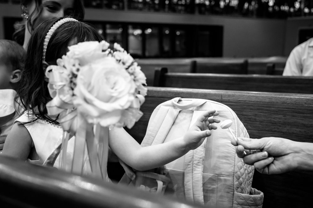 Black and white candid moments captured during the wedding ceremony.