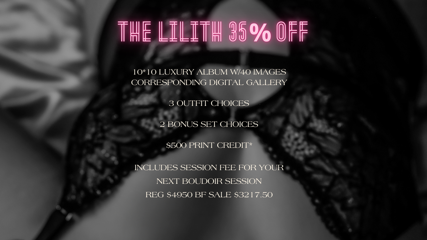 Dark themed promotional banner for The Lilith collection sale.