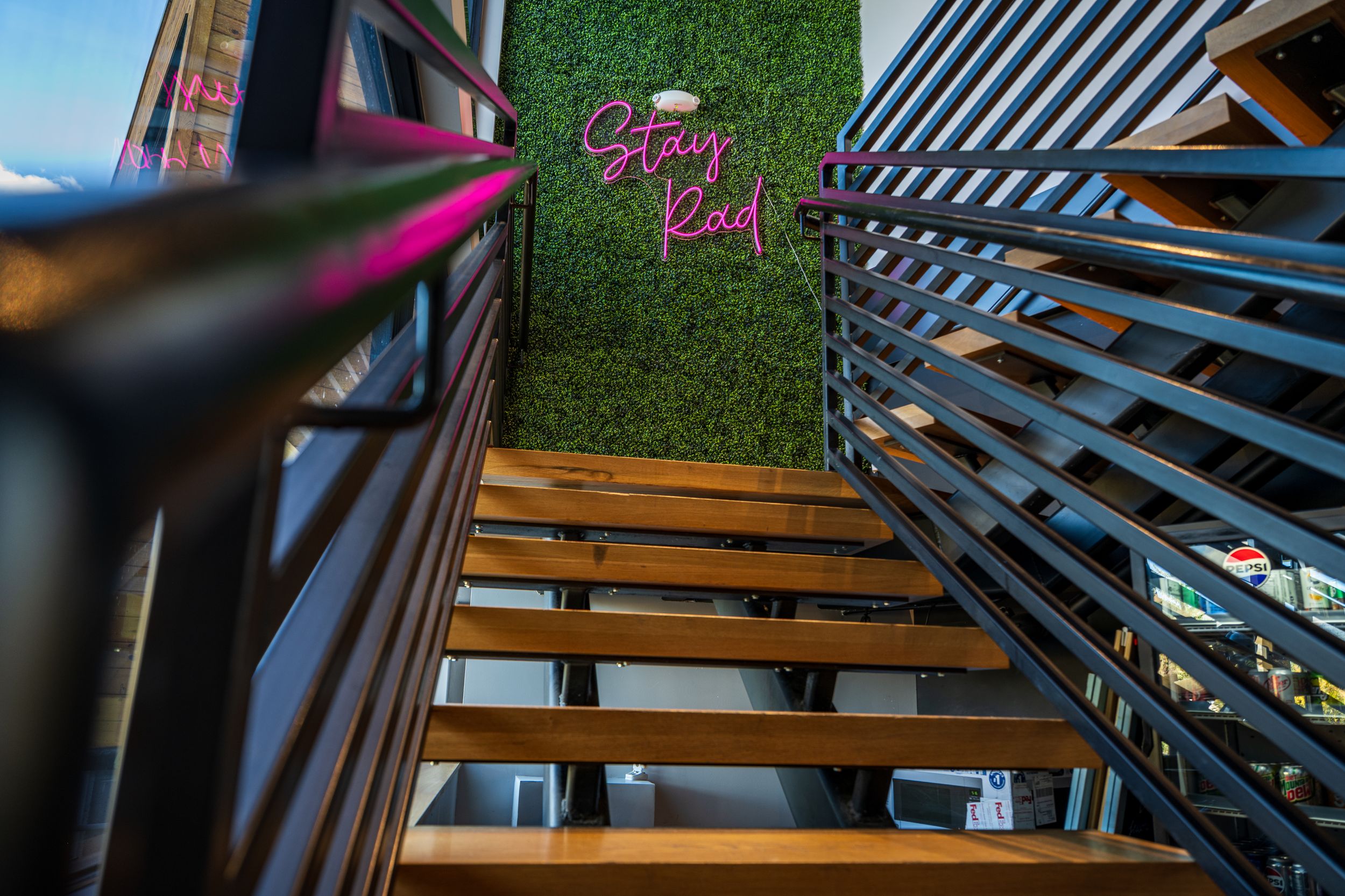 Shot of the "Stay Rad" sign at The Block by Denver Hospitality, Travel & Tourism photographer Captain Colorado Photography.