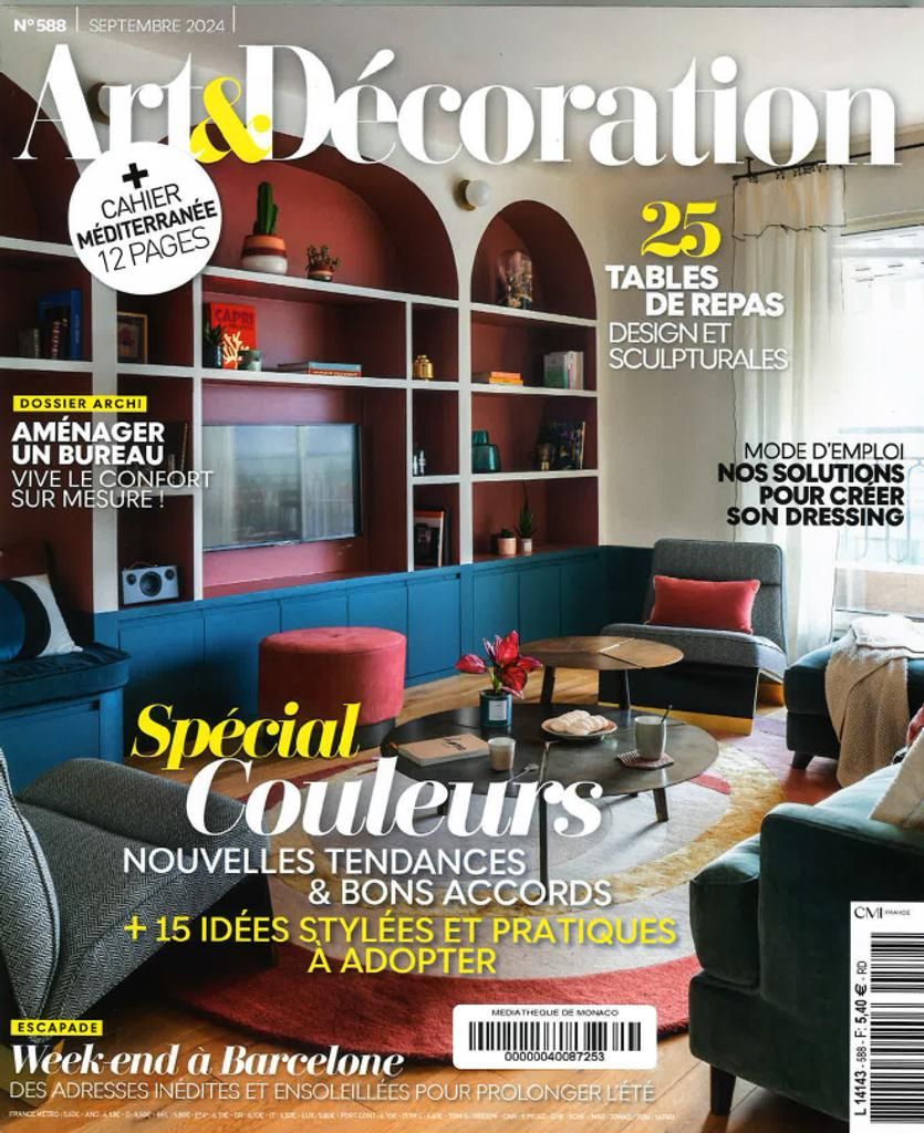 French HOME magazine issue 116 featuring bright dining room with large windows, garden view, and wooden furniture on cover.