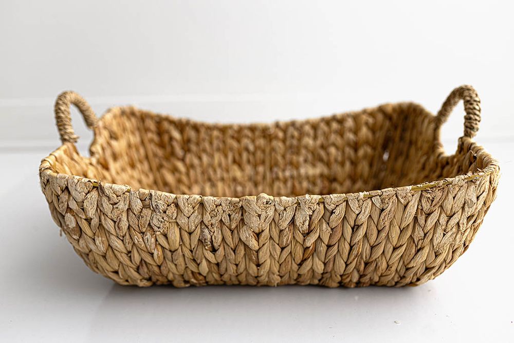 Newborn baby photographer basket prop.