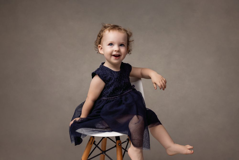 Classic family portrait celebrating one year old