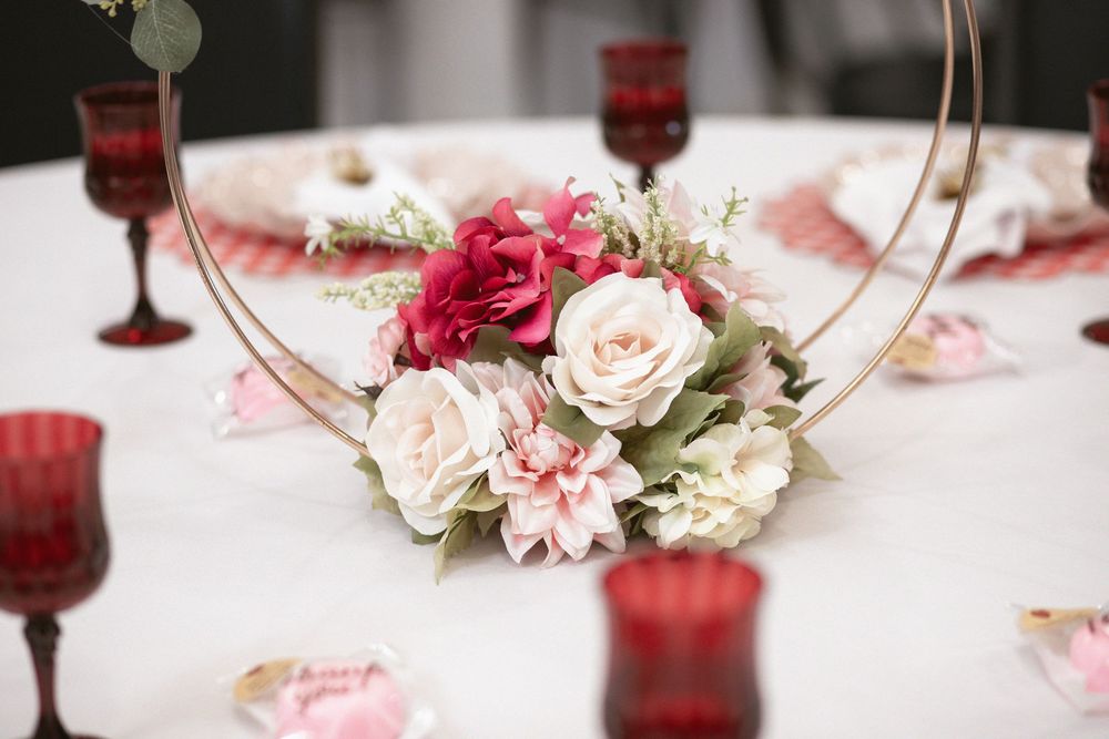 Event table decorations for Miami baby shower. Centro de mesa.
