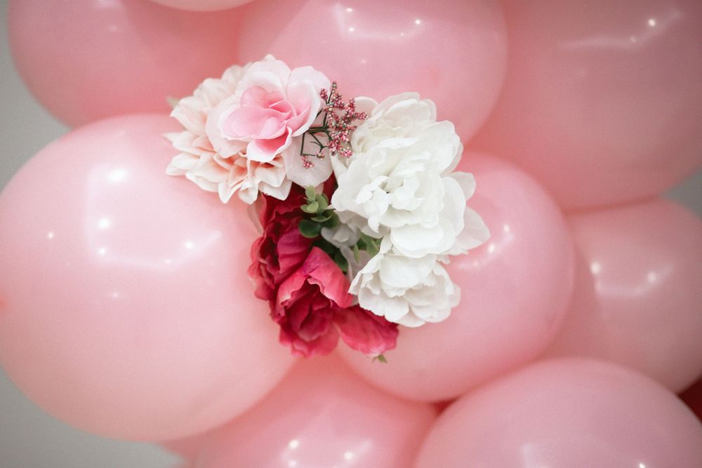 Decorations for photo booth at a miami baby shower. It's a girl!