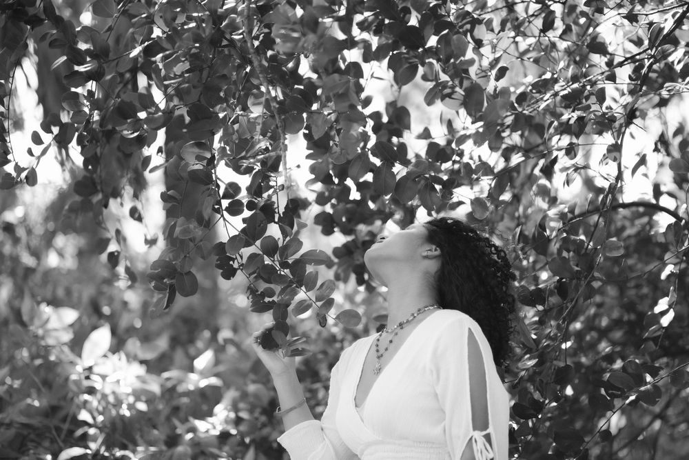 Fashion portrait of woman at Kendall Indian Hammocks Park in Miami