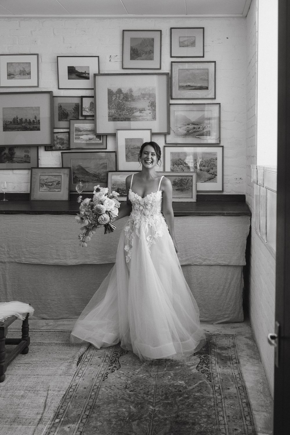 Bride portraits at The villa next door at Johannesdal 1207 with elegant interiors and garden views