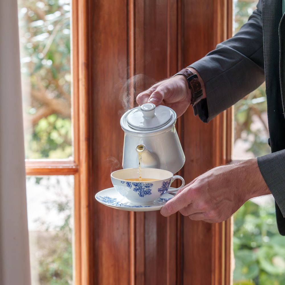 Ken Fulk tea party at Commodore Perry Estate
