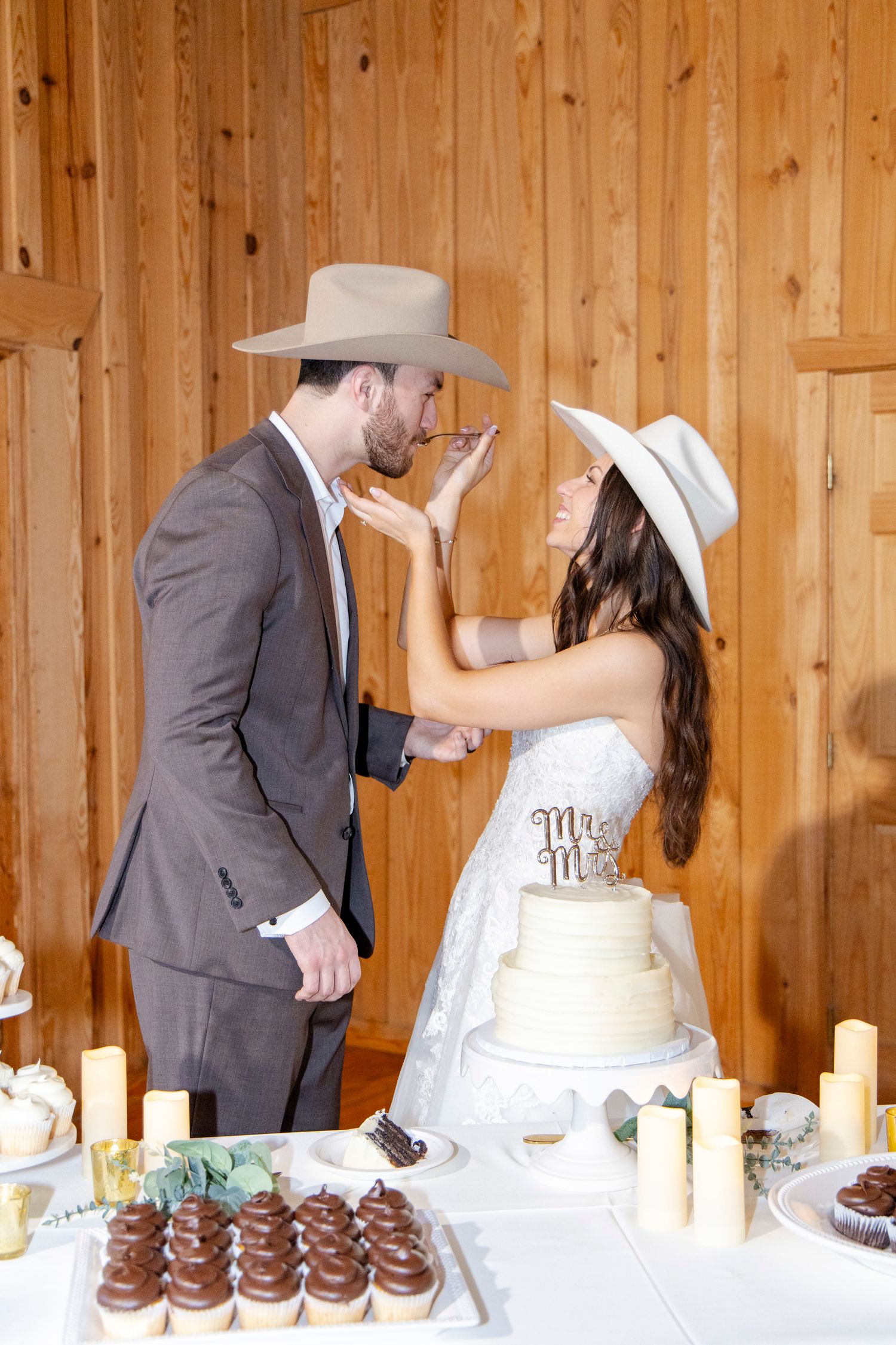 Cake cutting photos in luxury Dripping Springs Texas.