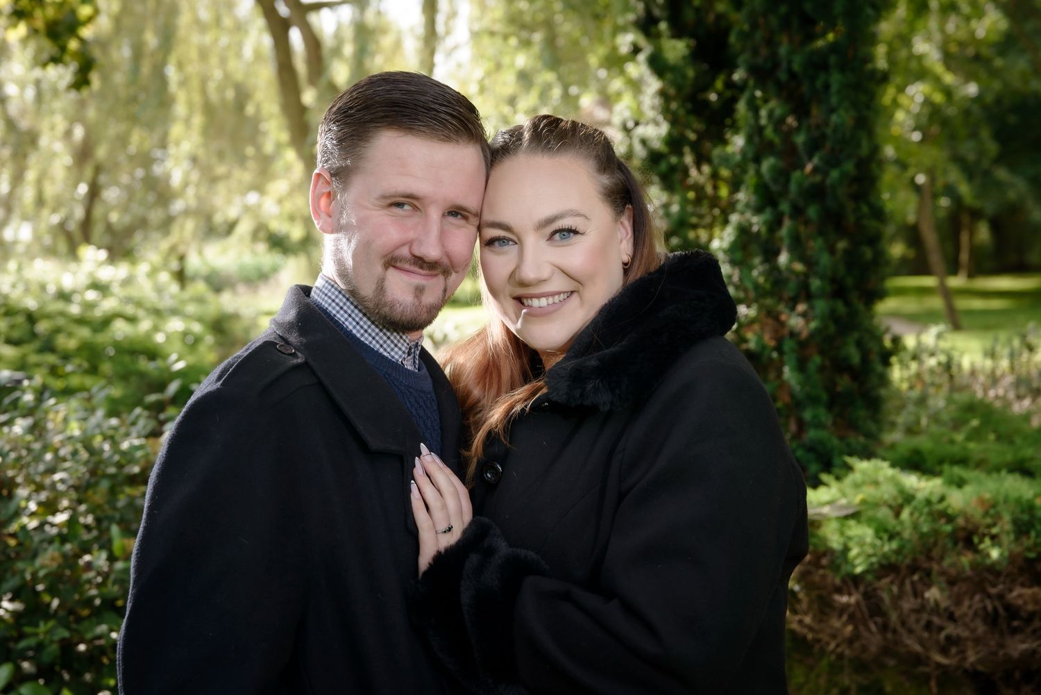 A couple during their Engagement photo shoot at Grosvenor Hotel, Pulford by wedding photographer Michael Pardoe