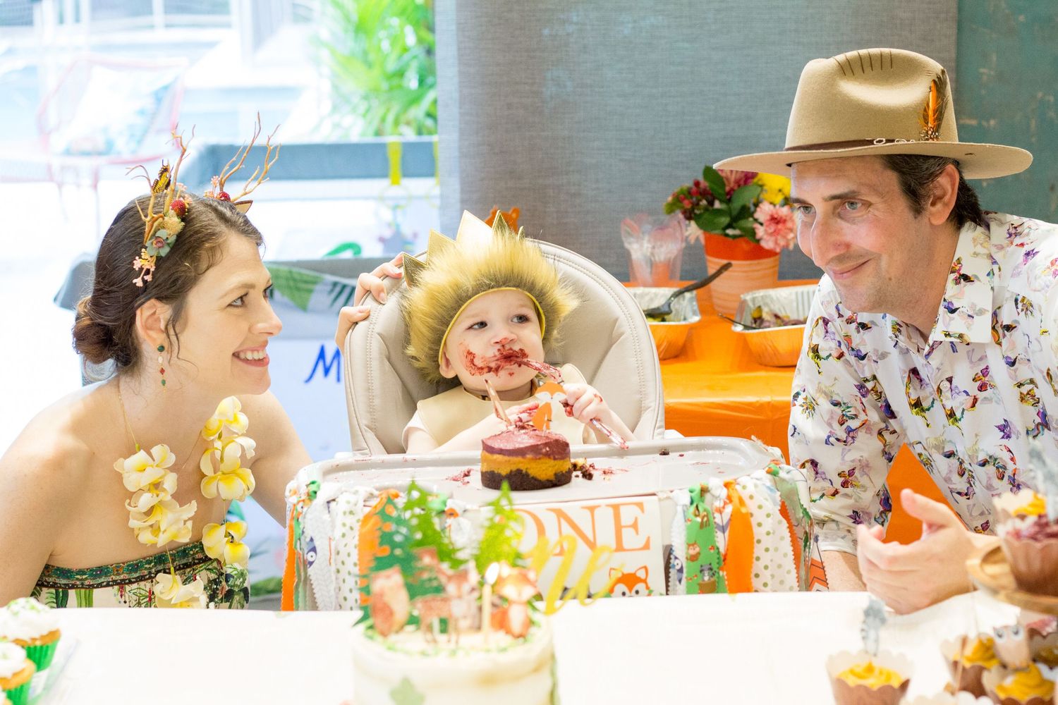 Family portrait. First birthday party in Dorado, Puerto Rico.