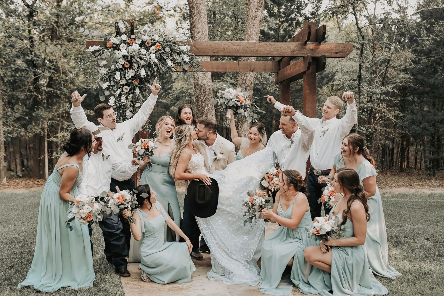 Fun bridal party portraits full of laughter