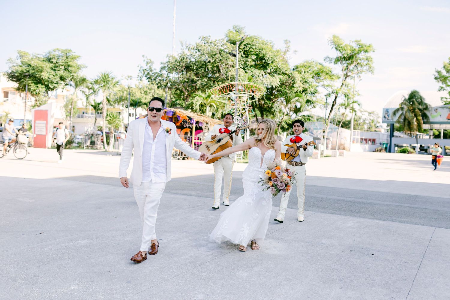 Authentic Tulum destination wedding photo – intimate natural moment.