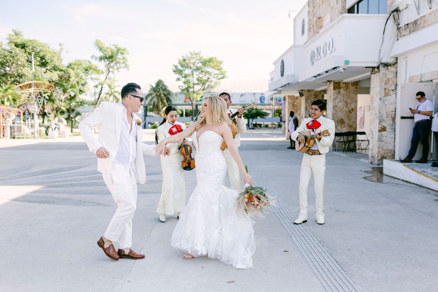Candid Tulum wedding photo – emotional bride and groom portrait.