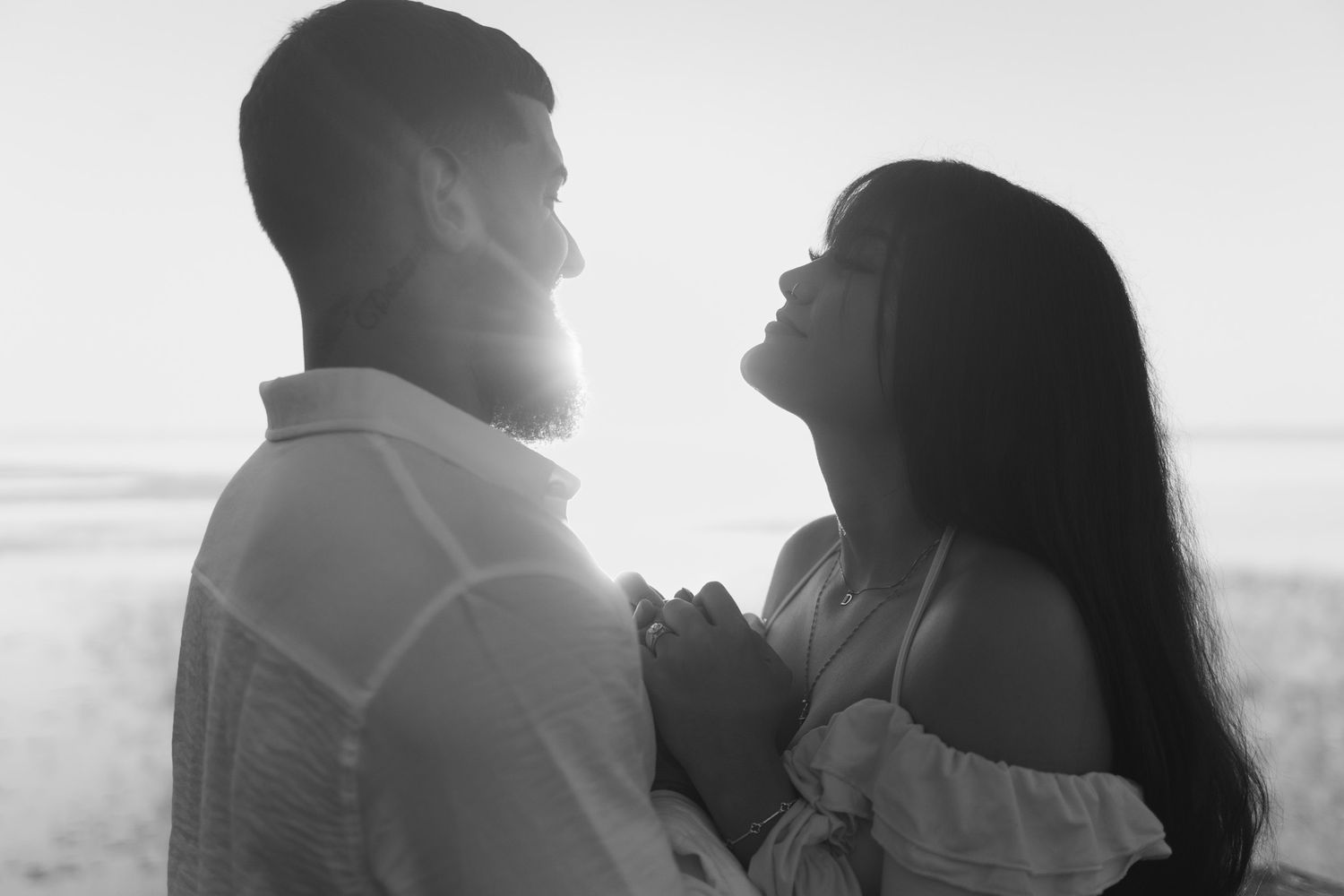 engagement photo shoot on a dock