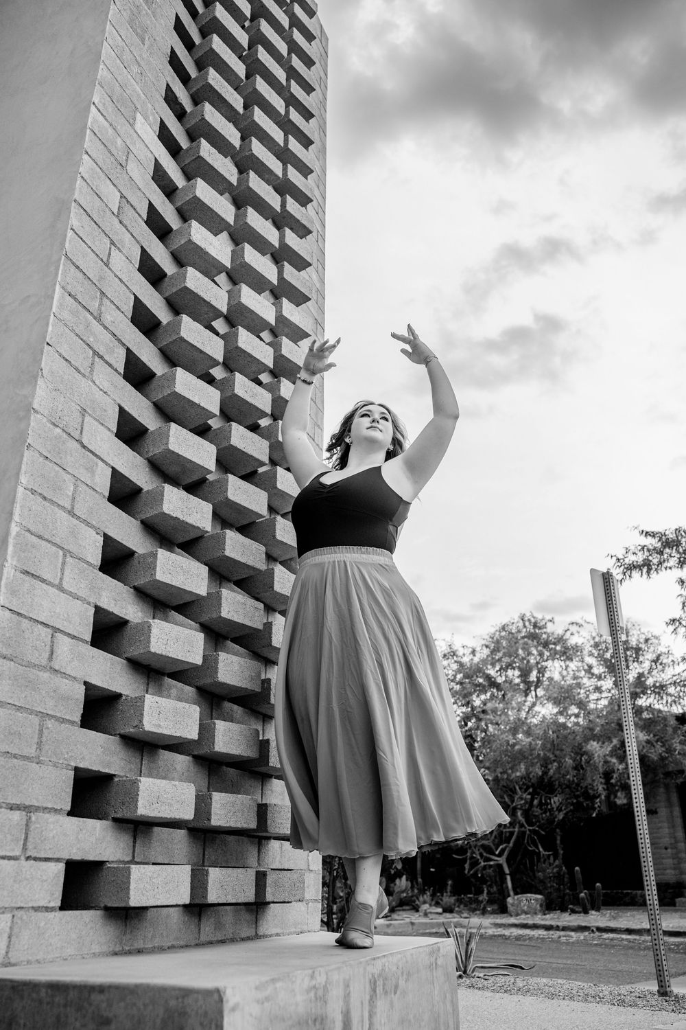 Senior dancer posing at Mercado San Agustín in Tucson – Class of 2026 senior pictures