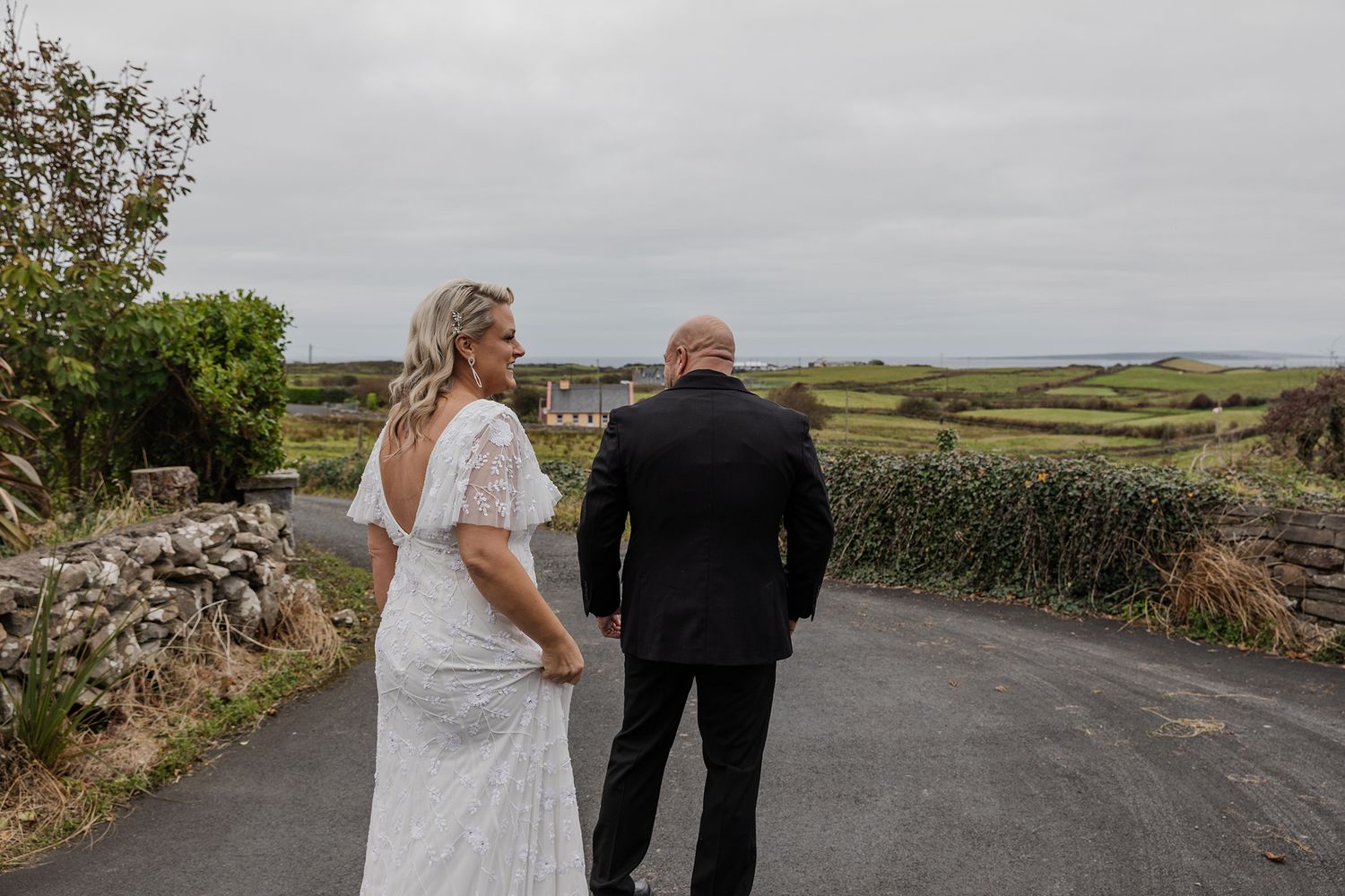 Emotional first look moment in Doolin, County Clare.