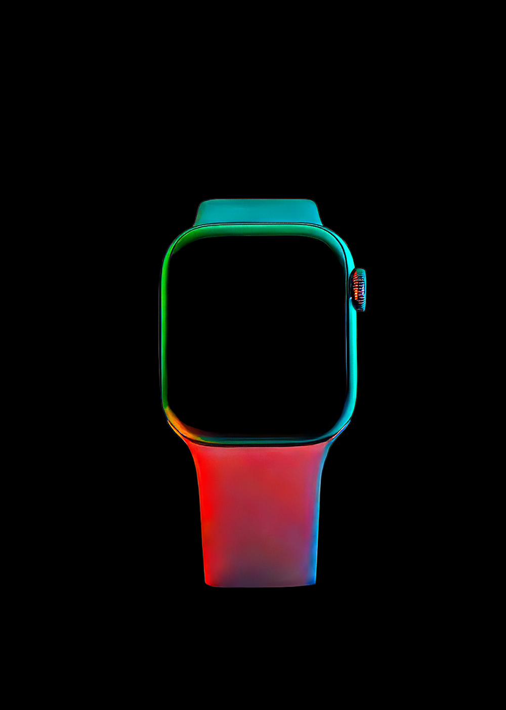 Product photography featuring an Apple Watch on a black background, created by commercial photographer Chris Z of Zeng Studio.