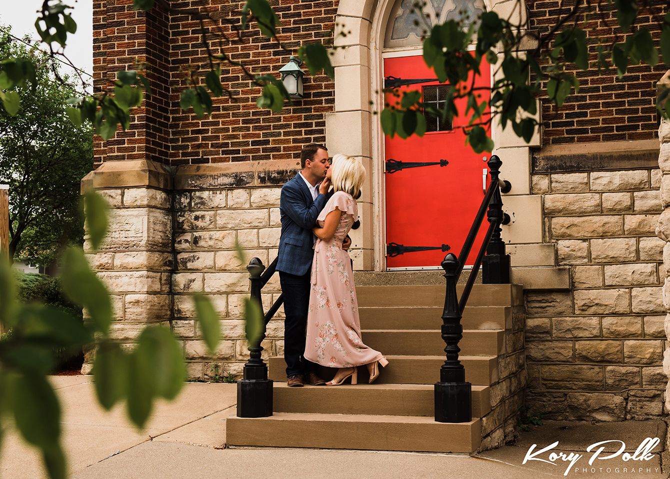 engagement photos near church