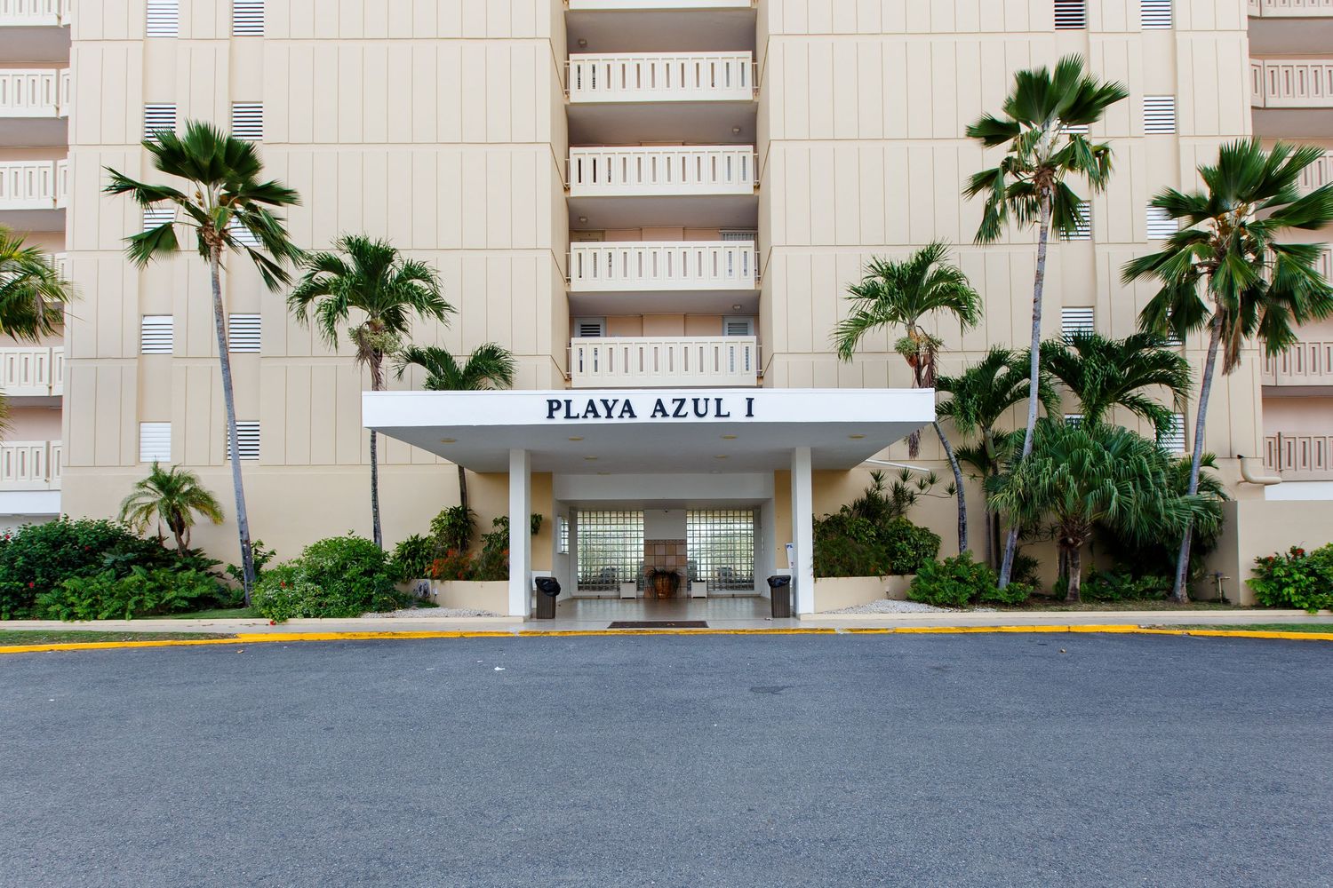 Real estate photography. Building exterior. Short-term rental in Playa Azul Tower 1 in Luquillo, Puerto Rico.