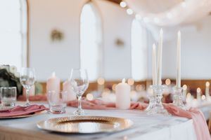 Romantic pink and red wedding decor at Mountain Rose Lodge, Moncton wedding photography, aesthetic decor, elegant wedding timeless classic