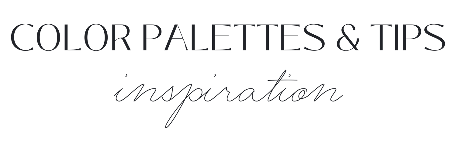 A minimalist black text logo reading 'COLOR PALETTES & TIPS inspiration' against a white background.