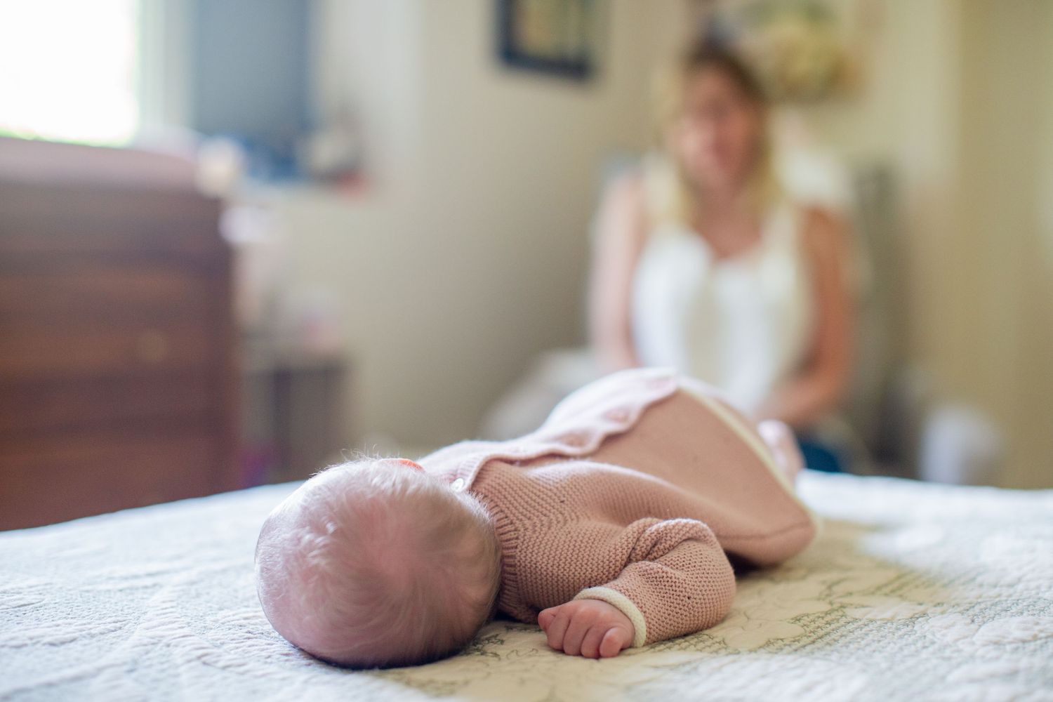 Newborn portrait. Mother and baby. Guaynabo, Puerto Rico.
