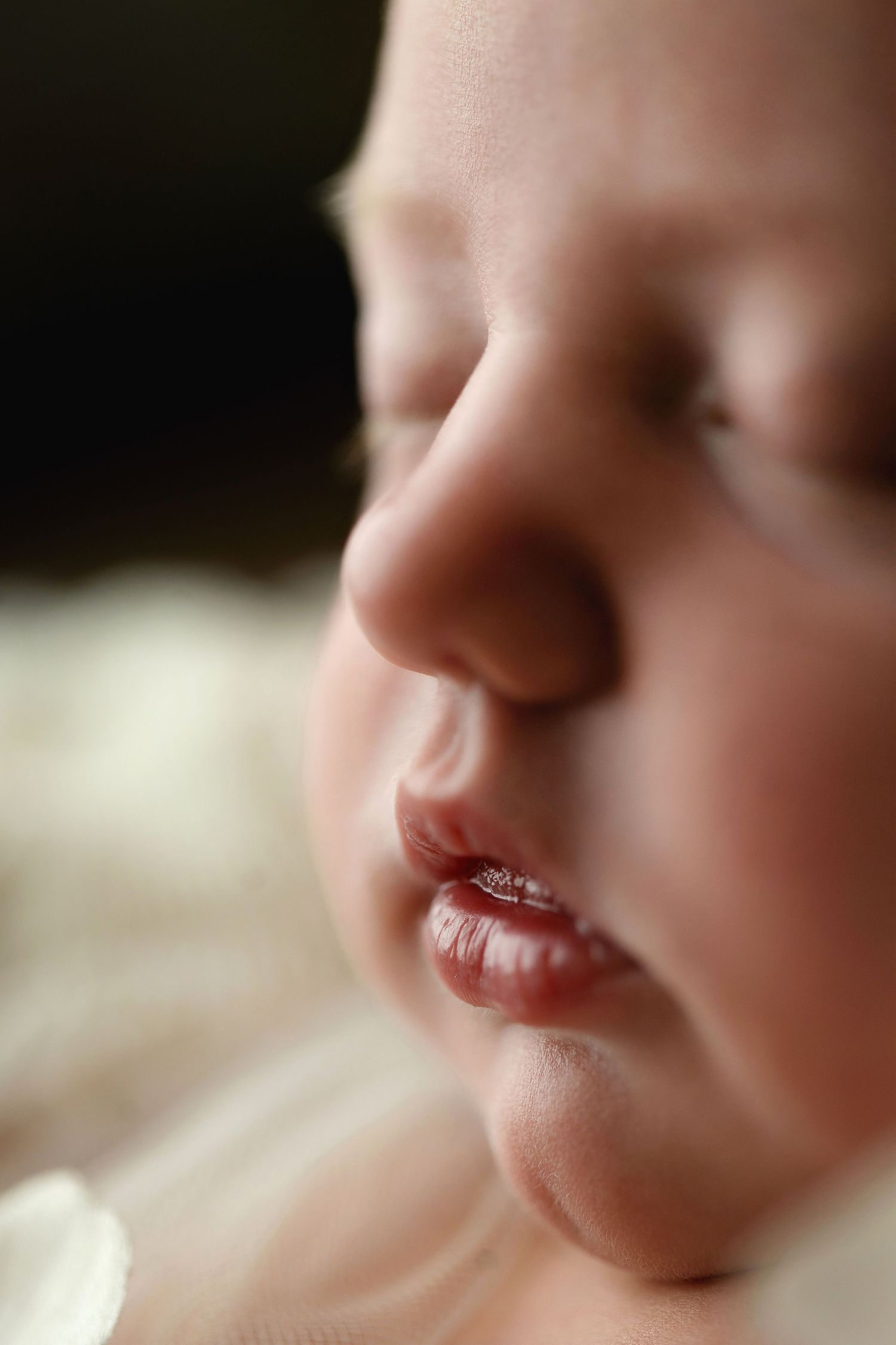 Macro shot showing up close on lips.  - Greenville SC newborn photographer - Easley SC newborn photographer